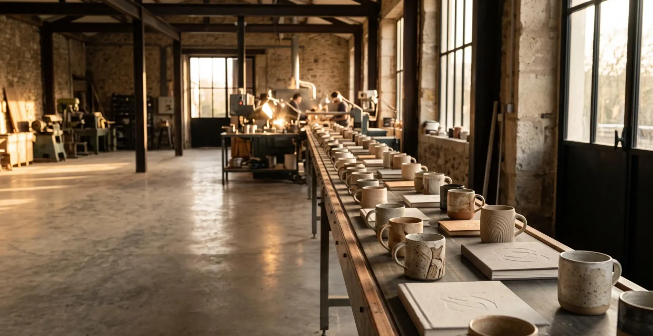 Atelier de production illustrant la personnalisation de masse de produits en serie